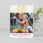 2023 LEUK KERSTMIS FOTO schattig kinder Nice List  Folie Feestdagenkaart<br><div class="desc">door kat massard >> WWW.SIMPLYSWEETPAPERIE.COM <<<<< A grappige kaart met een gezegde voor postzegelvormgeving "NICE LIST" in glimmende folie. Portret stijl om je mooie familie ook weer te geven met hoge foto. NEEM ME CONTACT OP als u hulp nodig hebt om uw foto perfect te laten passen kat@simplysweetpaperie.com</div>