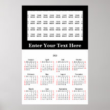 2023 Maak uw eigen aangepaste poster kalender