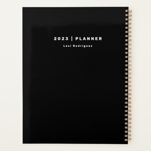 2023 Maandelijks/wekelijks niet-gedateerd zwart en Planner (Achterkant)