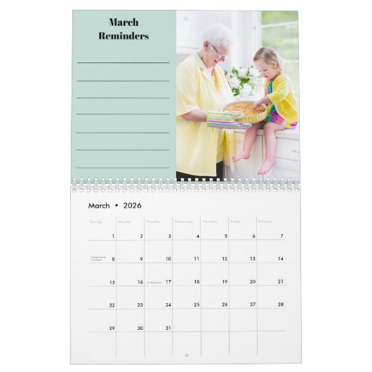 2023 Maandelijkse foto's en herinneringen blauw Kalender (Mar 2026)