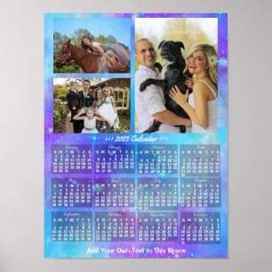 2023 Maandelijkse kalender Boho Waterverf 3 Foto Poster