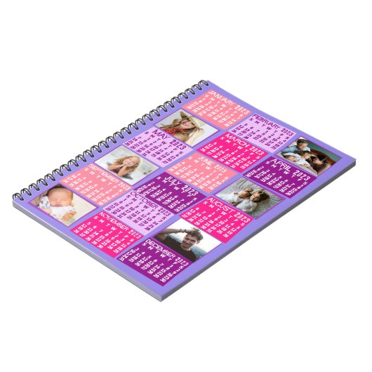 2023 Maandelijkse Kalendermethode 6 Foto Collage Notitieboek (Linkerzijde)