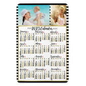 2023 Maandelijkse kalenderstripes | Aangepaste fot Magneet (Verticaal)