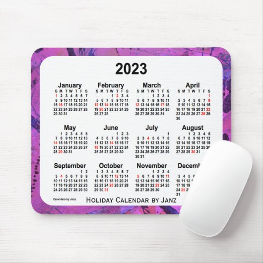 2023 Magenta Holiday Art Agenda van Janz Muismat (Met muis)