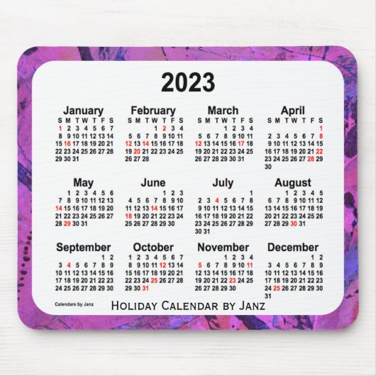 2023 Magenta Holiday Art Agenda van Janz Muismat (Voorkant)