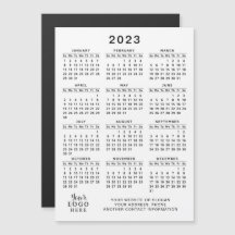 2023 Magnetic Calendar Logo White Simple Black