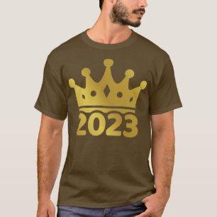 2023 met kroon voor verjaardag en feestdag t-shirt