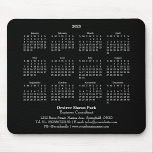 2023 Mini Calendar SUNDAY Start BLACK Muismat