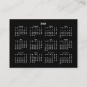 2023 Mini Calendar SUNDAY Start BLACK Visitekaartje (Achterkant)