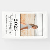 2023 Minimalistisch zwart, aangepast Afstuderen vo Spandoek (Horizontaal)