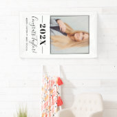 2023 Minimalistisch zwart, aangepast Afstuderen vo Spandoek (Insitu)