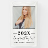 2023 Minimalistisch zwart, aangepast Afstuderen vo Spandoek (Verticaal)