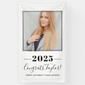 2023 Minimalistisch zwart, aangepast Afstuderen vo Spandoek (Verticaal)