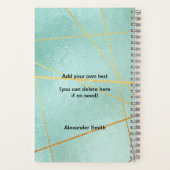 2023 Mint Gold Modern Family 12 Fotokalender Notitieboek (Achterkant)