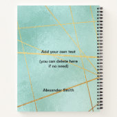 2023 Mint Gold Modern Family 12 Fotokalender Notitieboek (Achterkant)