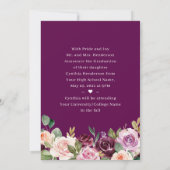 2023 Modern Afstuderen Paars Afstuderen van Floral Aankondiging (Achterkant)