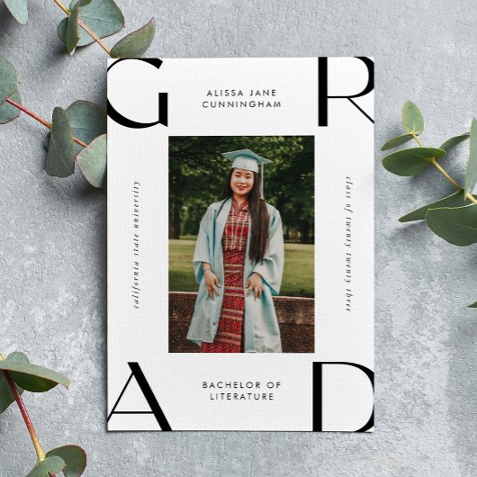 2023 Modern College Student Afstuderen Aankondigingskaart