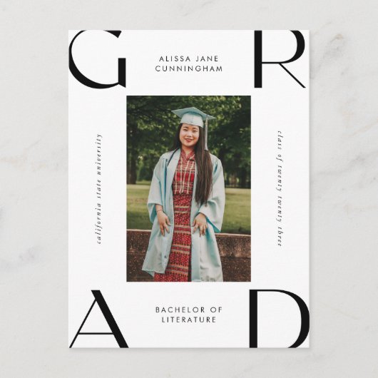 2023 Modern College Student Afstuderen Aankondigingskaart (Voorkant)
