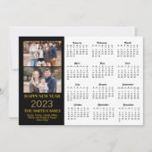 2023 Modern Gold Glitter Script 2 Photo Calendar Feestdagenkaart (Voorkant)