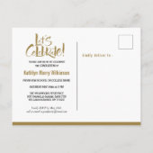 2023 Modern Gold Script Trendy Photo Afstuderen Uitnodiging Briefkaart (Achterkant)