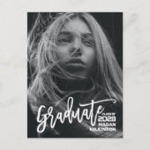 2023 Modern Script Minimalist Photo Afstuderen Aankondigingskaart (Voorkant)