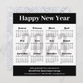 2023 Modern Silver Black Script Business Calendar Feestdagenkaart (Voorkant / Achterkant)