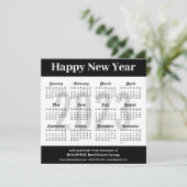 2023 Modern Silver Black Script Business Calendar Feestdagenkaart (Staand voorkant)
