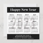 2023 Modern Silver Black Script Business Calendar Feestdagenkaart (Voorkant)