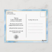 2023 Modern Yarly Calendar Corporate Blue Gold Briefkaart (Achterkant)