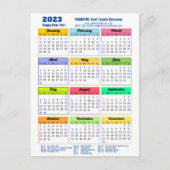 2023 Modern Yarly Calendar Corporate Blue Gold Briefkaart (Voorkant)