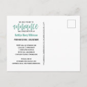 2023 Moderne Afstudeerder van de Groene Foto van h Aankondigingskaart (Achterkant)