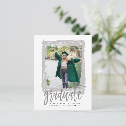 2023 Moderne Afstuderen van de Foto van het Manusc Uitnodiging Briefkaart (Staand voorkant)