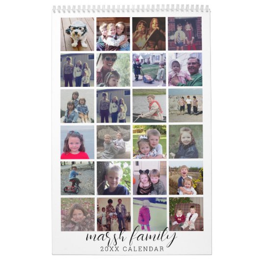 2023 Moderne familie 24 Foto - zwart wit minimaal Kalender (Hoes)