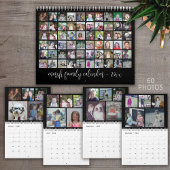 2023 Moderne familie 60 Foto - 5 per maand zwart Kalender