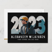 2023 Moderne, gebold script, eenvoudig foto-Afstud Aankondigingskaart (Voorkant / Achterkant)