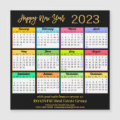 2023 Moderne Gold Black Business Calendar Magnet (Voorkant)