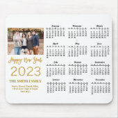 2023 Moderne Gold Glitter Script Photo Calendar Muismat (Voorkant)