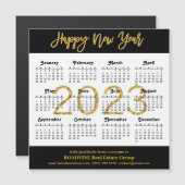 2023 Moderne Gold Script Business Calendar Magnet (Voorkant / Achterkant)