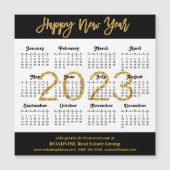 2023 Moderne Gold Script Business Calendar Magnet (Voorkant)