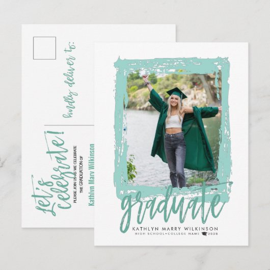 2023 Moderne Scrip-fotograafpartij penseel Uitnodiging Briefkaart (Voorkant / Achterkant)