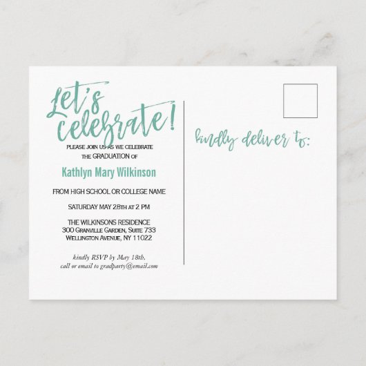 2023 Moderne Scrip-fotograafpartij penseel Uitnodiging Briefkaart (Achterkant)