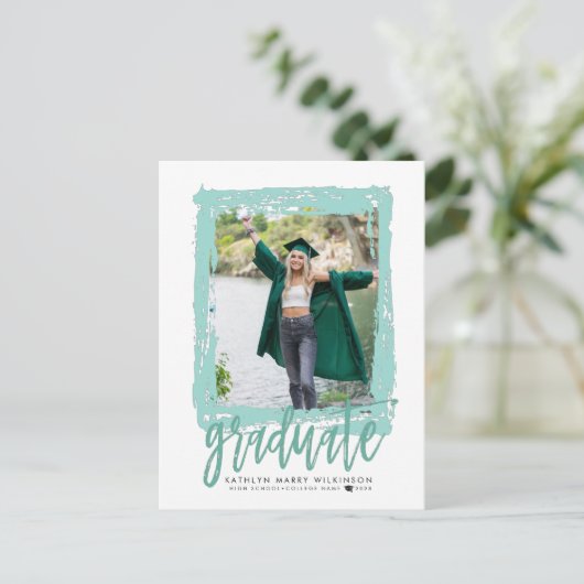 2023 Moderne Scrip-fotograafpartij penseel Uitnodiging Briefkaart (Staand voorkant)