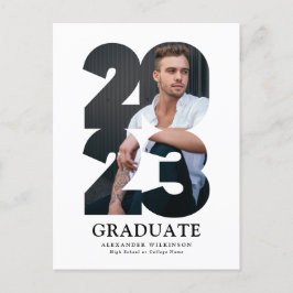 2023 Moderne Typografie Trendy Foto Afstuderen Uitnodiging Briefkaart