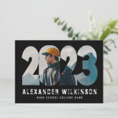 2023 Moderne Vette draai 4 Foto Afstuderen Kaart (Staand voorkant)