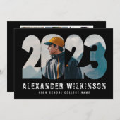 2023 Moderne Vette draai 4 Foto Afstuderen Kaart (Voorkant / Achterkant)