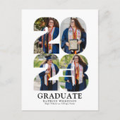 2023 Moderne Vette draai 4 Foto Afstuderen Uitnodiging Briefkaart (Voorkant)