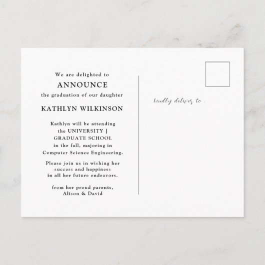 2023 Moderne Vette draai 5 Foto Afstuderen Aankondigingskaart (Achterkant)