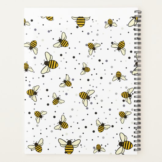 2023 Monogram Bumblebees Patroon Wekelijks Maandel Planner (Achterkant)