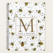 2023 Monogram Bumblebees Patroon Wekelijks Maandel Planner (Voorkant)