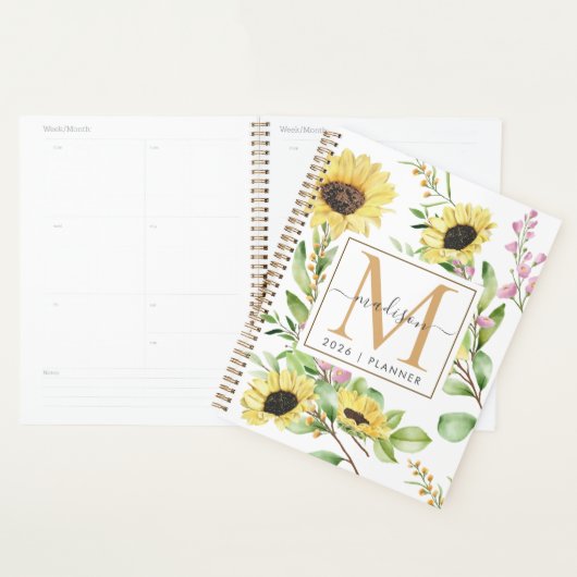 2023 Monogram Zonnebloem Wekelijks Maandelijks Nie Planner (Display)